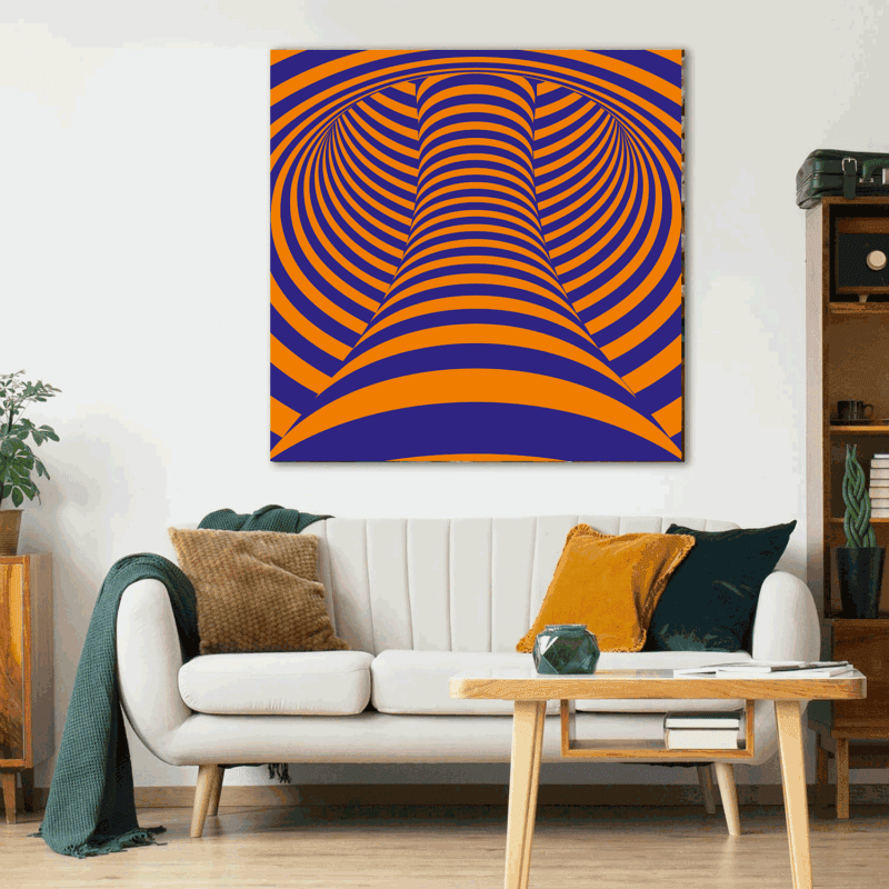 Stress-Reducing Wall Art Print – optical illusion design for calming décor, stress relief, and mindfulness-inspired interiors.
