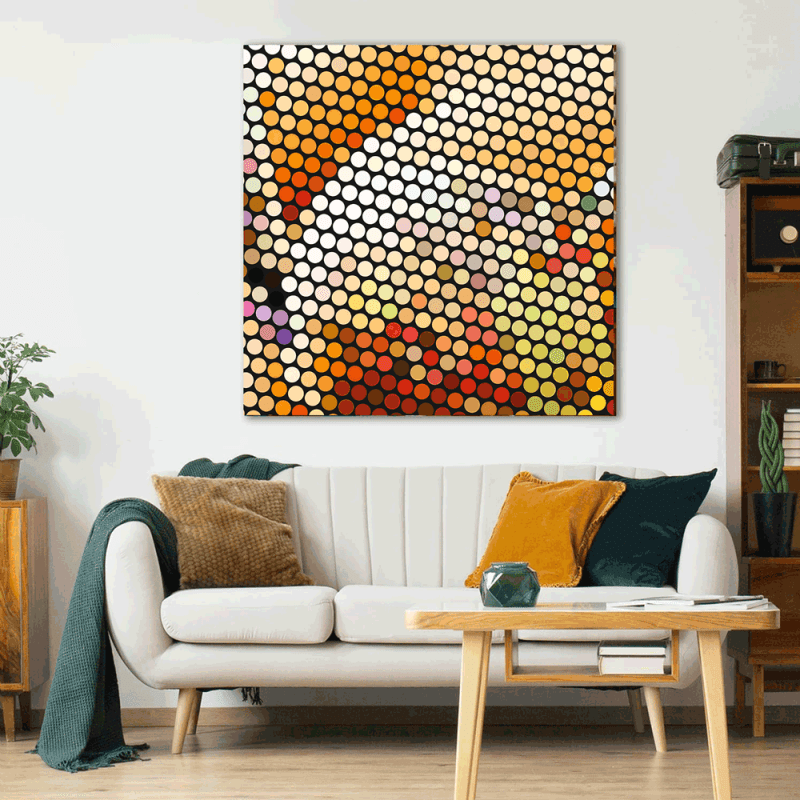 “Ethnic Dot Art Poster – Bohemian wall décor with cultural patterns for modern interiors”