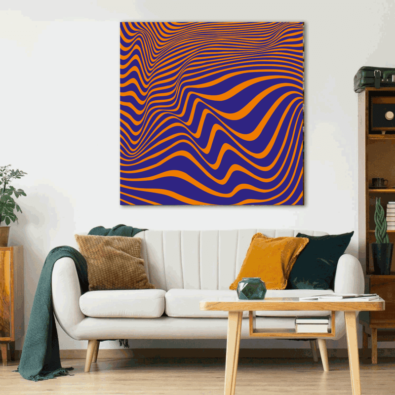 Optical therapy illusion art print for stress relief and meditation wall decor
