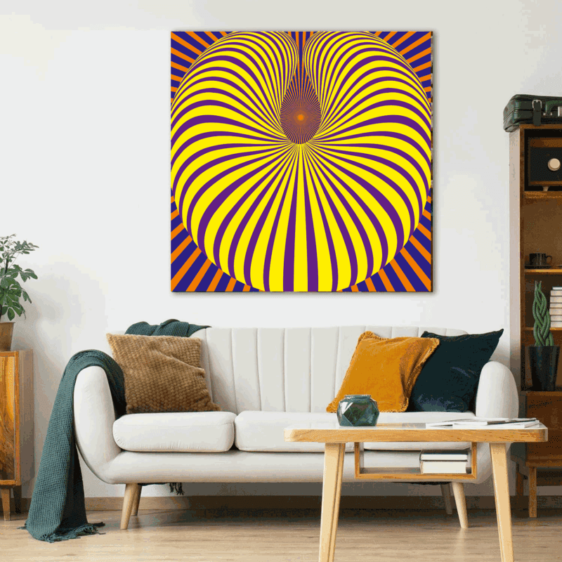 Anxiety relief abstract illusion artwork print for stress reduction, mindfulness, and calming wall décor