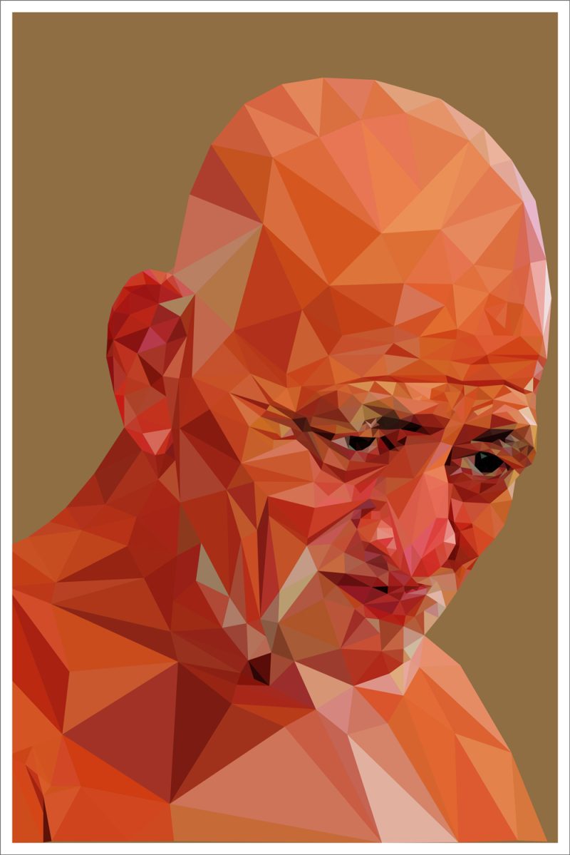 Portrait print of Jain Acharya Shri 108 Vidya Sagar Ji Maharaj for devotional wall art and spiritual home décor