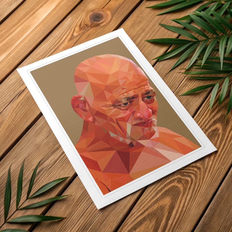 Portrait print of Jain Acharya Shri 108 Vidya Sagar Ji Maharaj for devotional wall art and spiritual home décor